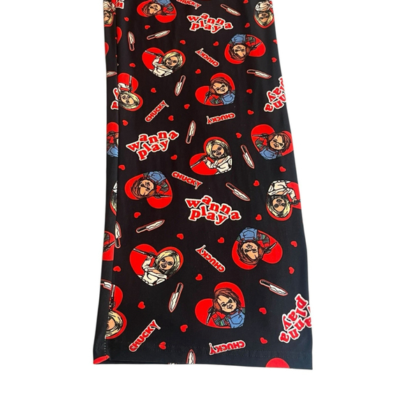 Chucky Pajama Lounge Pants Mens Size Small Black Red - Picture 4 of 10